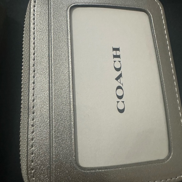 Coach Metallic Silver Card Case - Picture 2 of 3